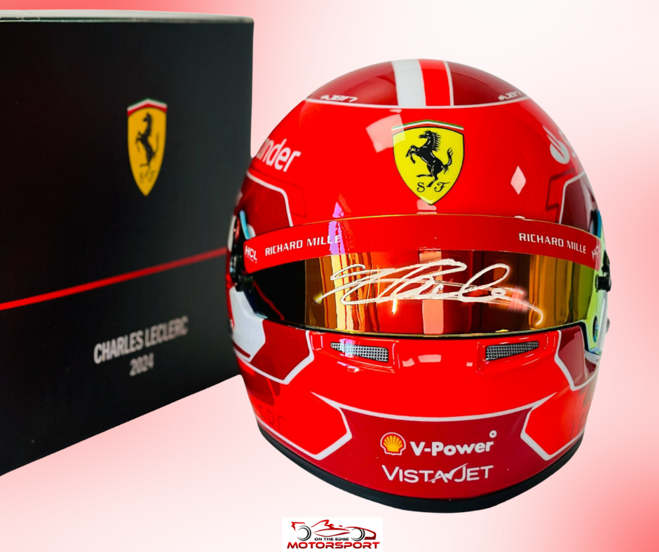 bell ferrari helmet Signed Charles Leclerc 2024 Ferrari Bell 1:2 Helmet