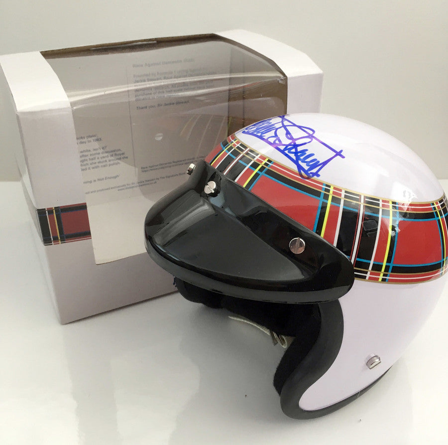 Jackie Stewart Signed 1:2 half scale open face helmet